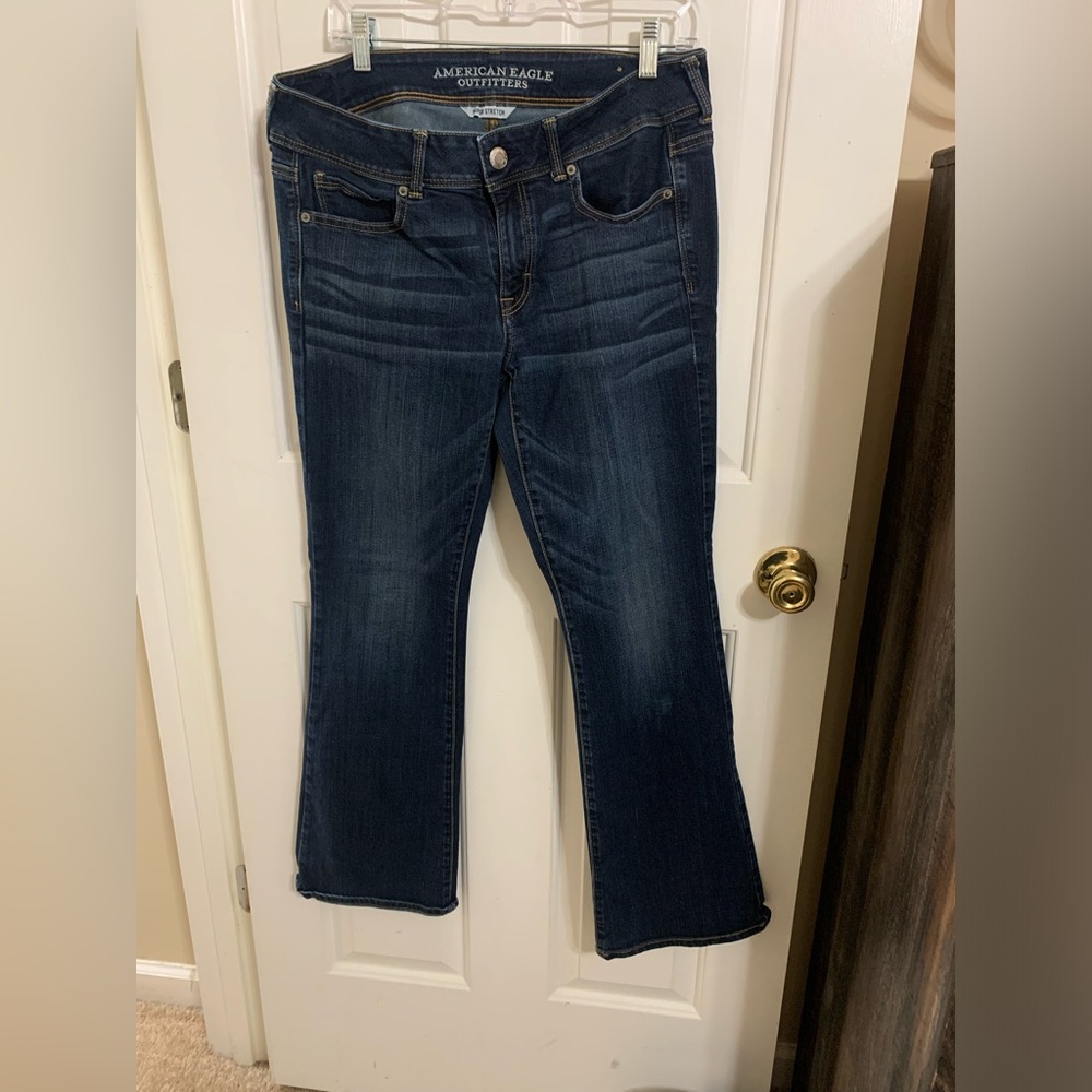 American Eagle size 12 kick boot jeans.